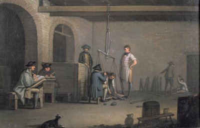 Estrazione del piombo a Leadhills, la pesatura e la valutazione del piombo da David Allan